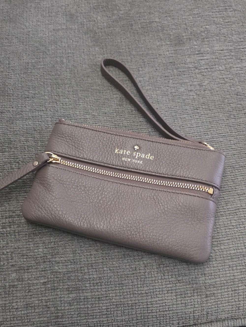 kate spade New York Pebbled Leather Wristlet - Taupe